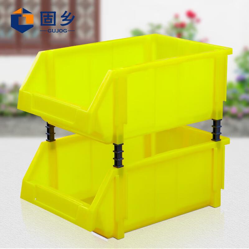 固乡组合式零件盒物料元件盒螺丝分类收纳盒塑料盒黄色R1号180x12