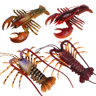 林畅模玩儿童仿真海洋世界生物动物玩具模型套装波士顿大龙虾澳龙