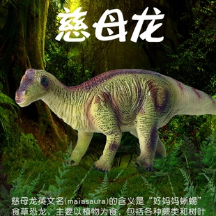 林畅模玩慈母龙副栉龙儿童大号软胶恐龙模型玩具套装 仿真动物男孩