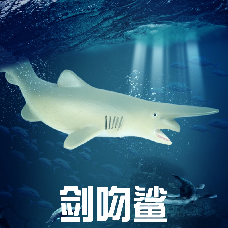 林畅模玩儿童海洋鲨鱼玩具剑吻鲨模型海底生物欧氏尖吻鲛仿真动物