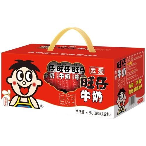 旺旺旺仔牛奶复原乳盒装190ml*12盒整箱儿童成长营养牛奶 - 封面