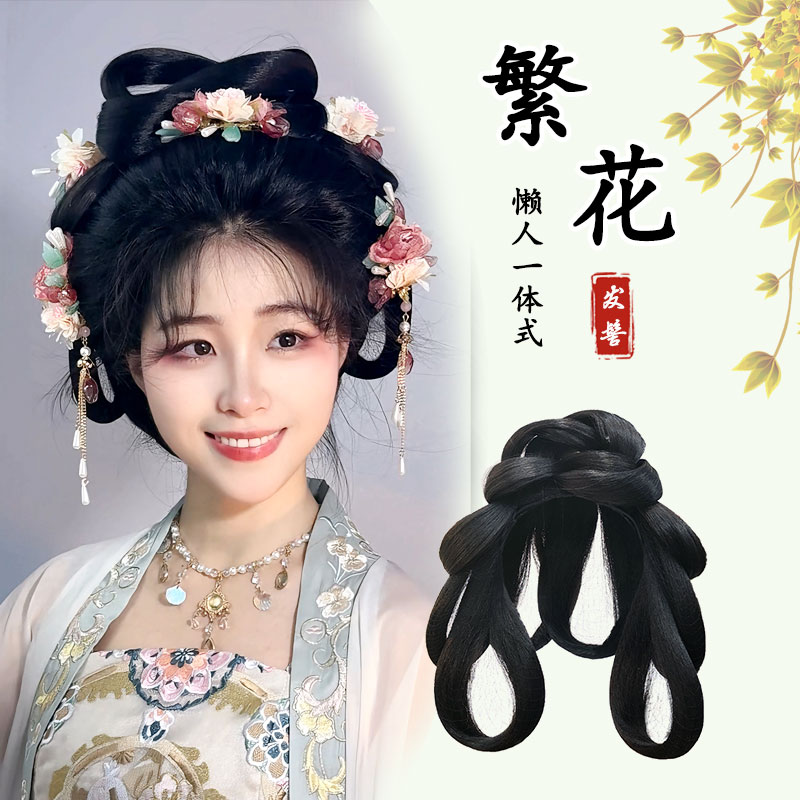 春秋汉服假发一体式汉清女假发