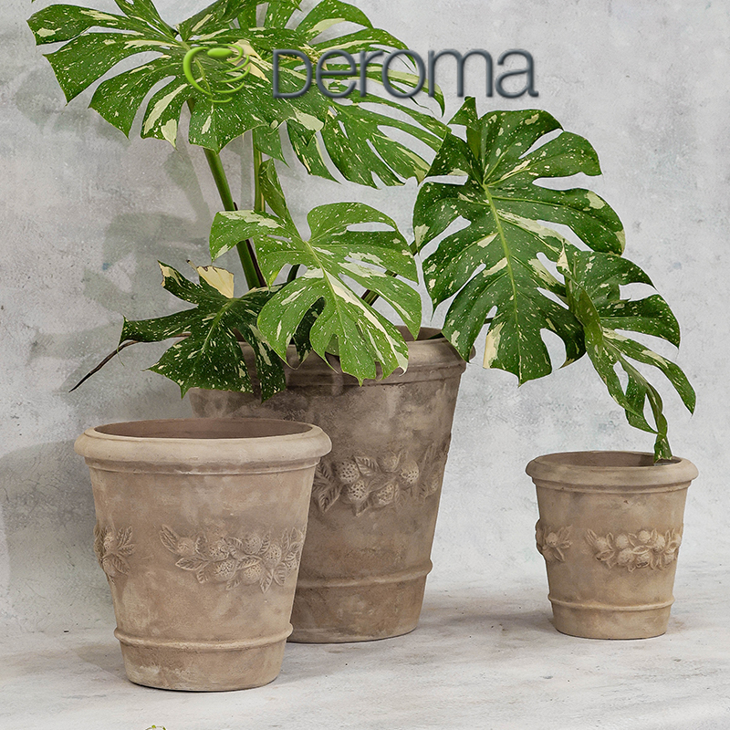 中古风做旧柠檬浮雕花盆