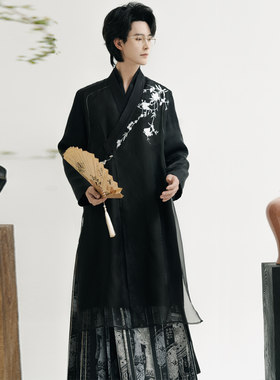 昭华赋原创新中式中国风汉服男装女装汉元素绣花织金马面裙男款女