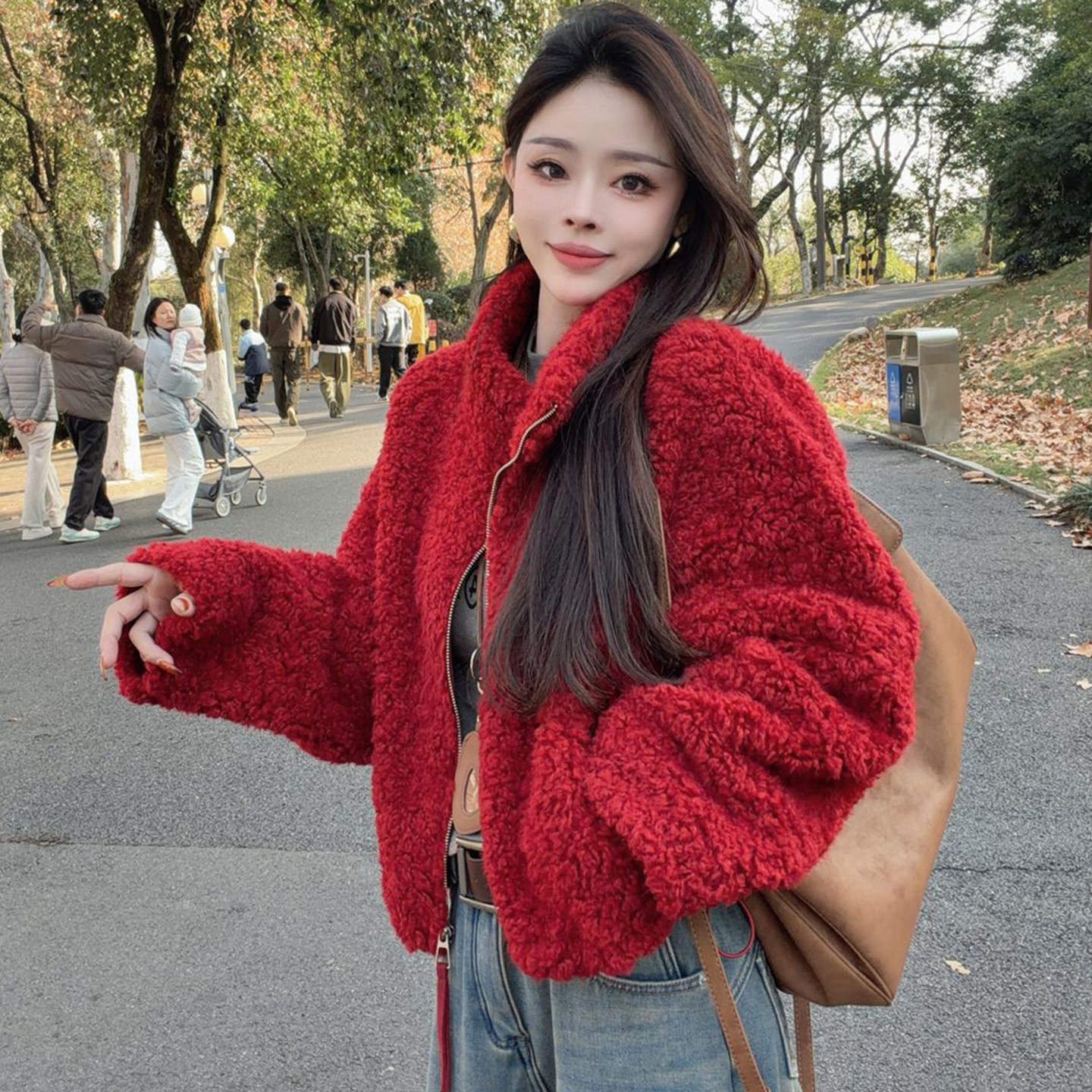 宽松休闲加厚短款外套女冬季新款时尚洋气韩版小个子立领毛绒外套,女装/女士精品,短外套,淘宝优惠券,粉丝福利购,淘宝优惠卷