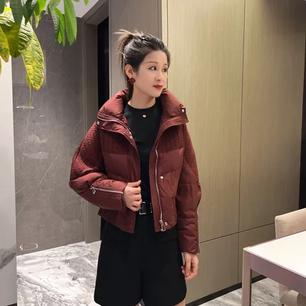 时尚短款羽绒棉外套女2024年冬季新款洋气百搭减龄保暖显瘦棉服