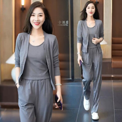 时尚休闲高级感休闲运动套装女春秋季2025新款洋气减龄时髦三件套