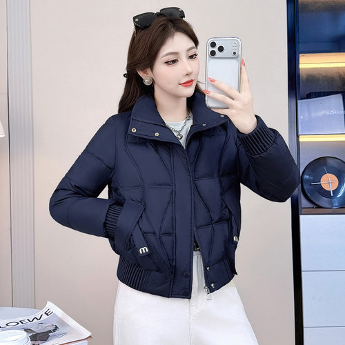 时尚短款立领棉服女冬季新款洋气显瘦小个子加厚保暖羽绒棉衣外套