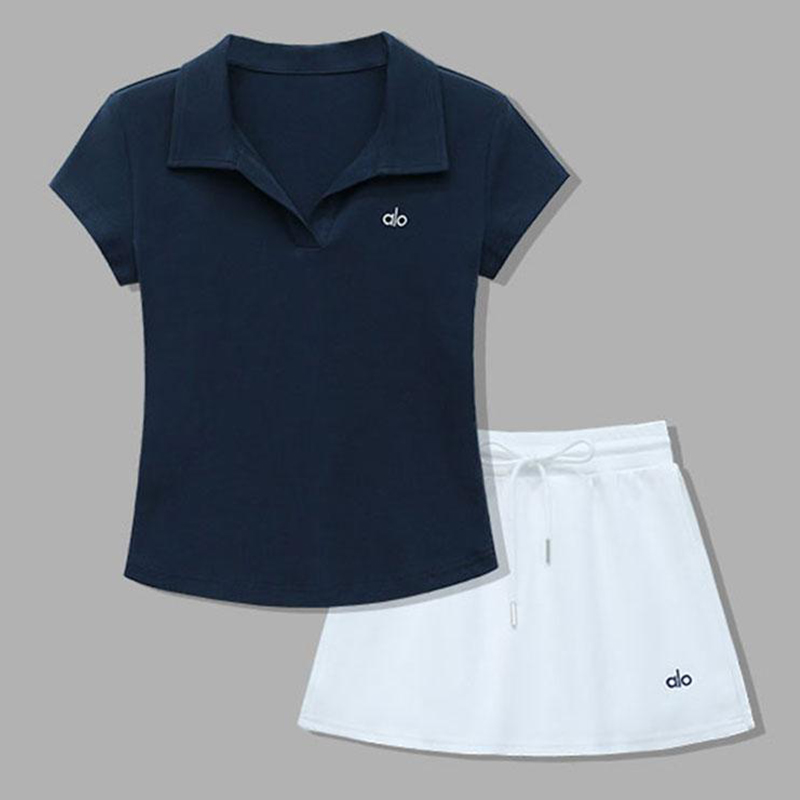 时尚休闲POLO衫短袖半身裙裤两件套女2025夏季新款减龄运动服套装