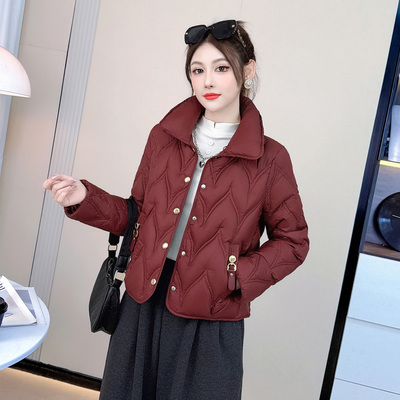 时尚立领短款羽绒棉衣女2025冬季新款韩版小个子百搭保暖棉服外套