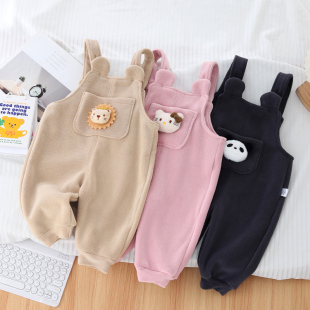 婴儿背带裤春秋冬季加厚外穿男女宝宝加绒裤子1一2岁幼儿童连体裤