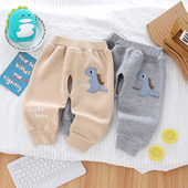 小月龄婴儿保暖卫裤 外穿一体绒男女儿童开裆裤 子秋冬季 宝宝加绒裤