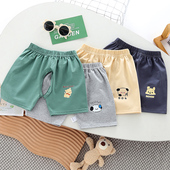 夏季 子宝宝叉叉裤 薄款 男童夏天裤 开档纯棉外穿儿童五分裤 婴儿短裤