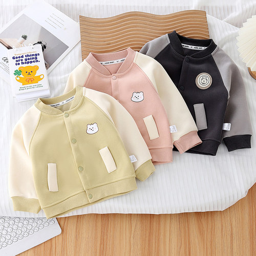 宝宝春秋棒球服开衫外套