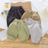 纯棉七分中裤 薄款 男女儿童短裤 外穿婴幼儿夏装 宝宝裤 灯笼裤 子夏季