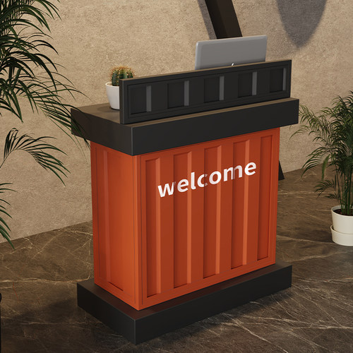 收银台工业风吧台导购服务咨询台演讲台店铺小型前台迎宾台接待台