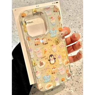 70iPhone16 12pro软K80 15荣耀vivo红米oppo防摔保护套 12手机壳红米note13 IMD甜品动物适用小米15