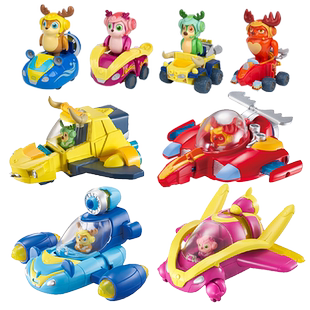 无敌鹿战队变形儿童玩具车豪华动感滑行回力车套装陆战队太空船男