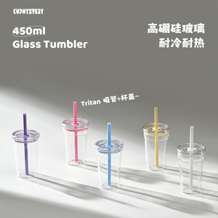 CUP MYSTERY450ml高硼硅玻璃杯双层隔热耐高温透明玻璃水杯咖啡杯