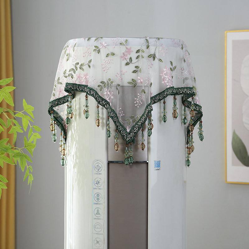 空调罩圆柱柜机罩圆柜机防尘罩立式圆形蕾丝空调盖布2025新款盖巾