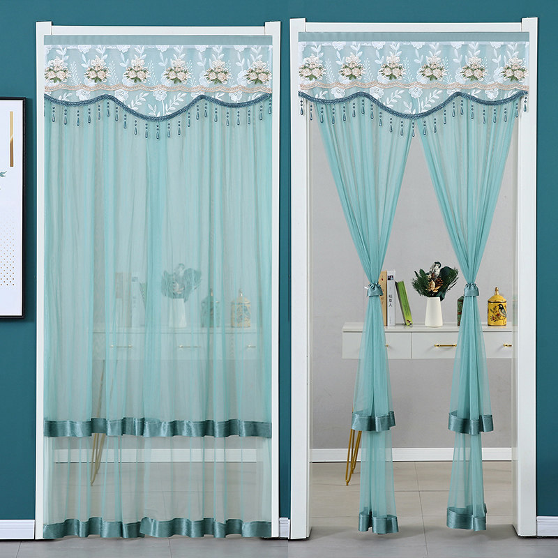 纱门帘家用免打孔帘子卧室卫生间装饰挂帘双层蕾丝防蚊门帘隔断帘,居家布艺,窗纱,淘宝优惠券,粉丝福利购,淘宝优惠卷
