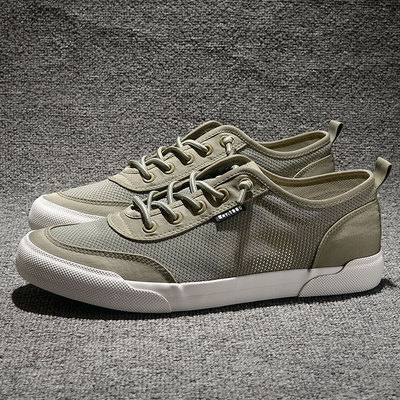 简约网面透气轻便薄款一脚蹬男鞋