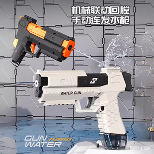 儿童格洛克喷水枪手动连发背包水枪沙滩戏水玩具 跨境亚马逊爆款