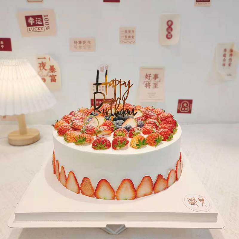 欧贝单层水果生日蛋糕上海