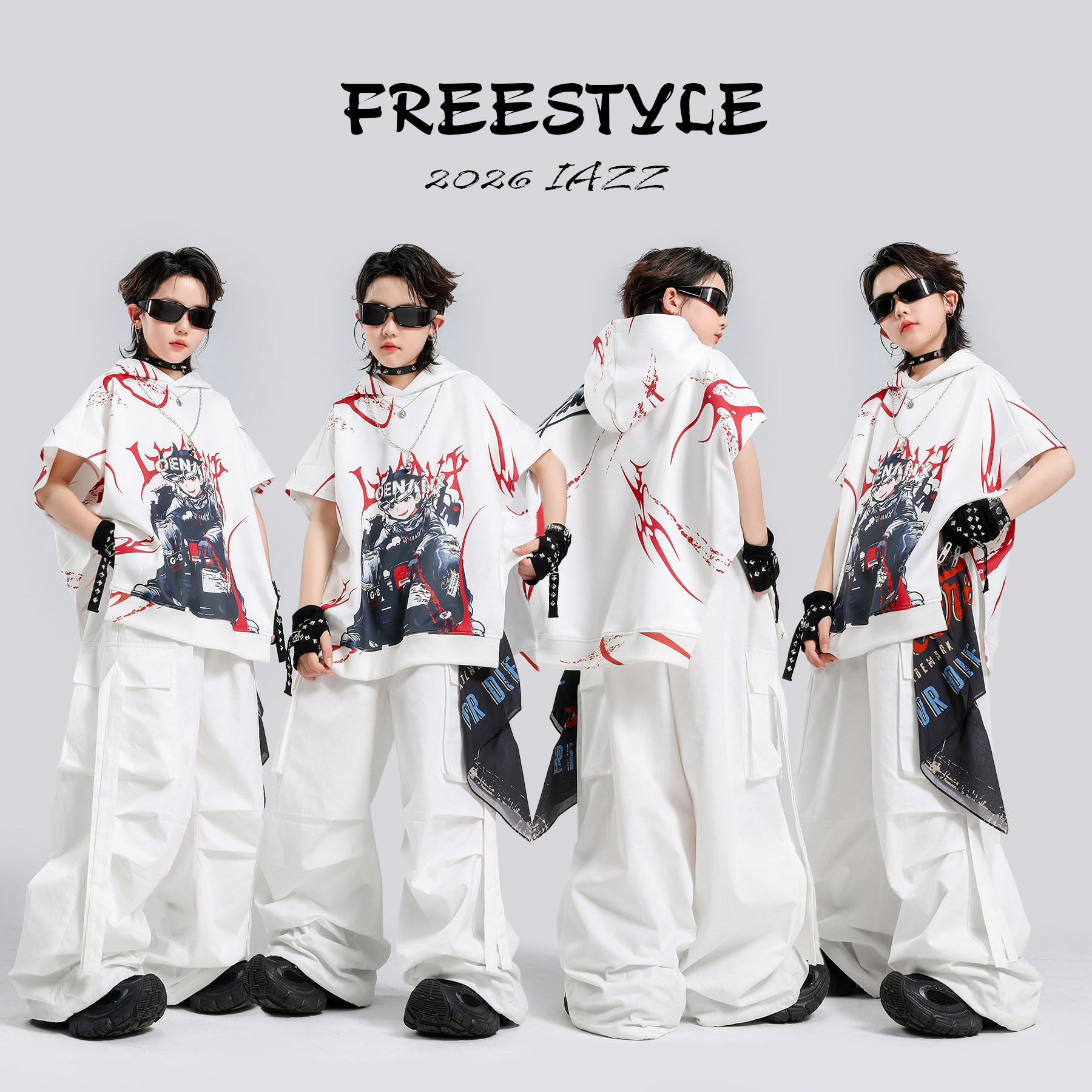 街舞儿童潮服少儿hiphop嘻哈演出服男童女童爵士舞套装舞蹈服装帅图片