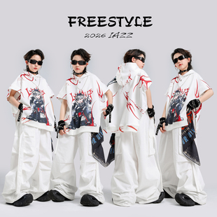 街舞儿童潮服少儿hiphop嘻哈演出服男童女童爵士舞套装舞蹈服装帅