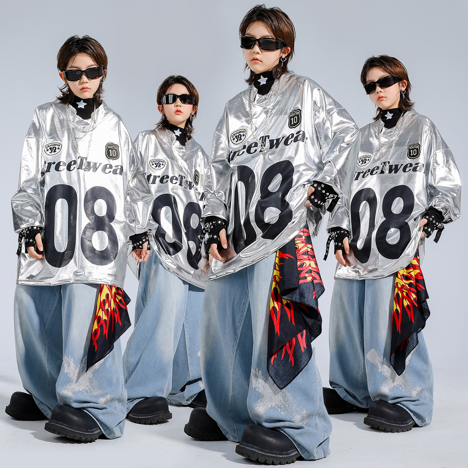 男童嘻哈街舞儿童潮服套装演出服女童爵士舞服装少儿HIPHOP表演服