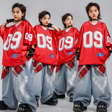 街舞儿童潮服男童嘻哈风帅气表演服女童爵士舞服装小学生演出服夏