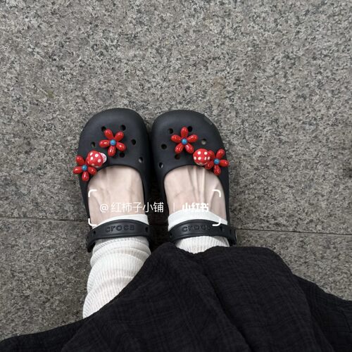 花菇仔芭蕾舞鞋洞洞鞋鞋花女生可爱装饰配饰适配crocs卡扣配件diy