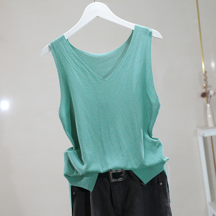 无袖 吊带背心2026夏季 打底衫 夏外穿针织女内搭宽松大码 薄上衣 新款