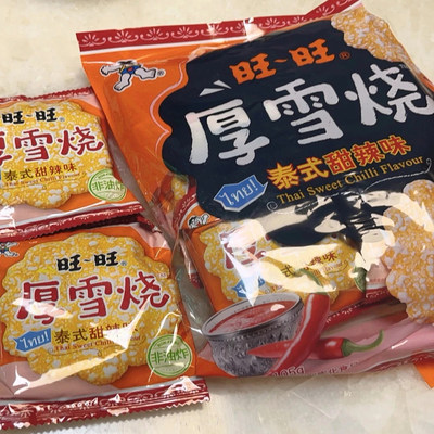 旺旺厚雪烧泰式甜辣味105g雪饼米饼非油炸膨化食品儿童休闲小零食