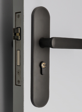 灰色门锁室内卧室静音现代黑镍拉丝简约把手实木房门锁通用型