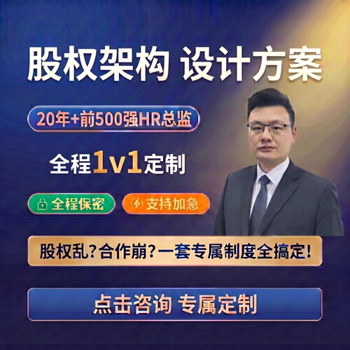 股权架构设计 合伙人股权分配 初创公司股权激励 1对1专家定制