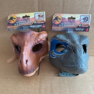 美泰侏罗纪世界声效霸王龙面具GWD71有声效恐龙模型男孩玩具