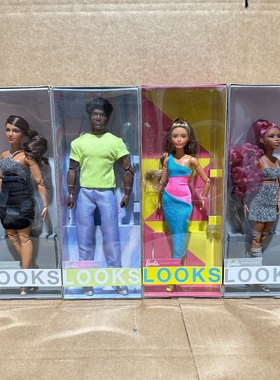 芭比时尚典藏娃娃GXB28摩登金肯收藏娃娃Signature Barbie Looks