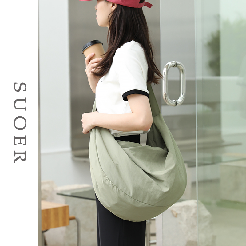 大容量帆布包简约慵懒风斜挎包