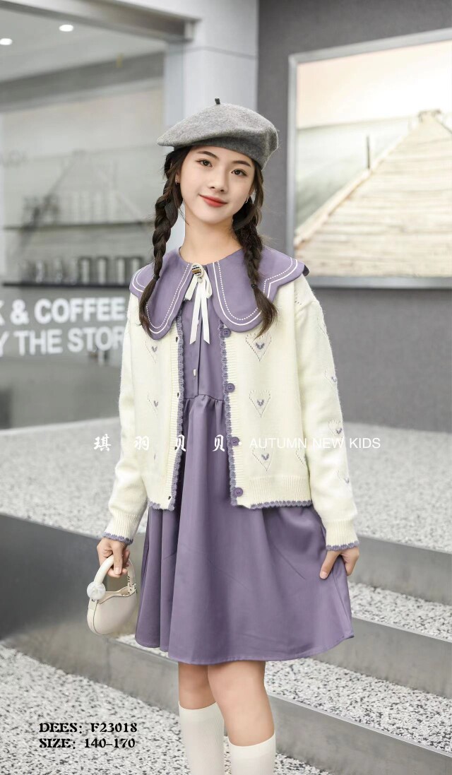 女童连衣裙秋装套装2024新款洋气儿童韩版大童春秋时髦两件套裙子
