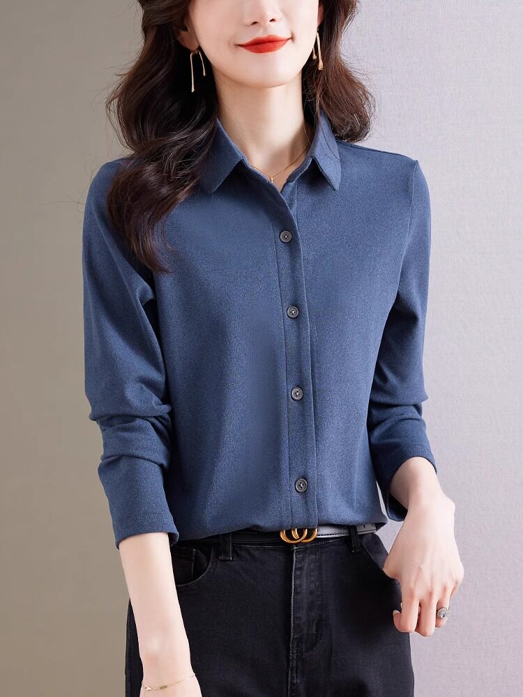 双面德绒衬衫女士装春秋2025新款磨毛叠穿长袖衬衣洋气质妈妈上衣