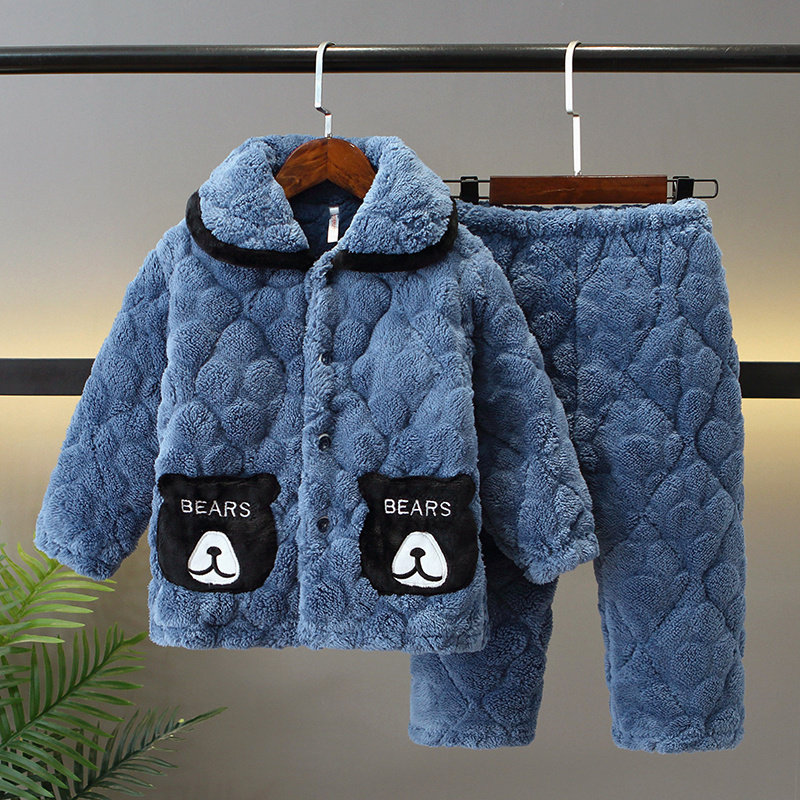 男童睡衣珊瑚绒冬季加厚款三层夹棉儿童男孩法兰绒2024新款家居服,童装/婴儿装/亲子装,家居服套装,淘宝优惠券,粉丝福利购,淘宝优惠卷