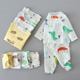 Детская летняя тонкая хлопковая марлевая пижама для мальчиков, короткий рукав