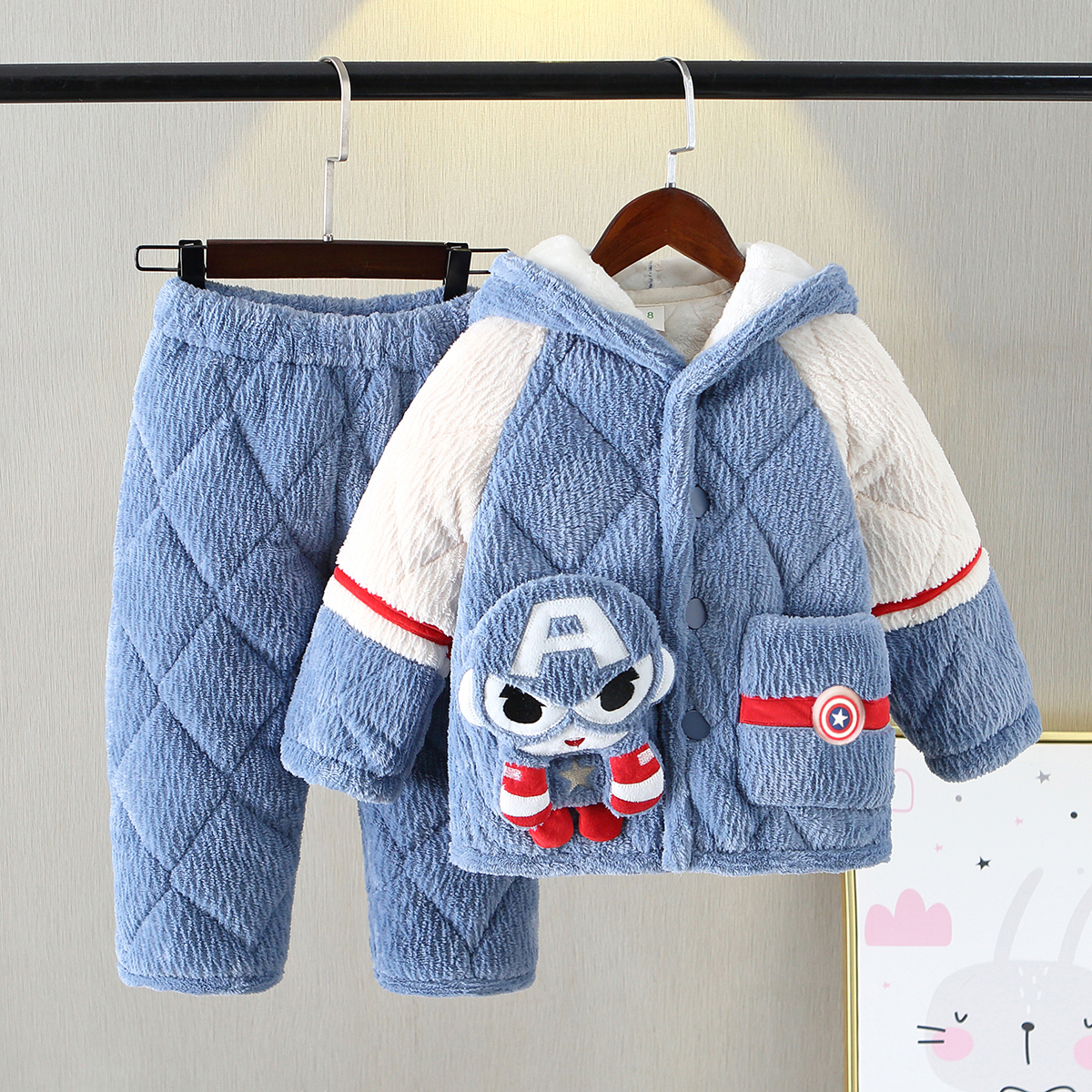 男童法兰绒儿童睡衣冬季