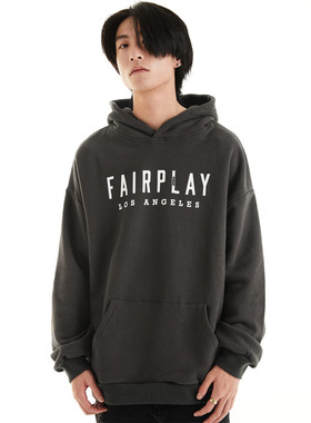 【清仓特价】fairplay 基础logo 宽松情侣休闲纯棉连帽卫衣帽衫