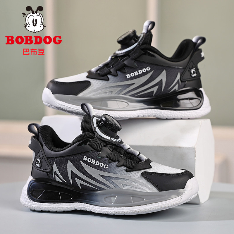 巴布豆夏季新款男童运动鞋单网镂空透气软底防滑儿童中大童跑步鞋