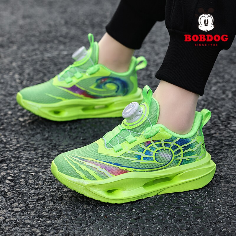Bobdog/巴布豆春季新款男童运动鞋网面透气软底儿童中大童跑步鞋