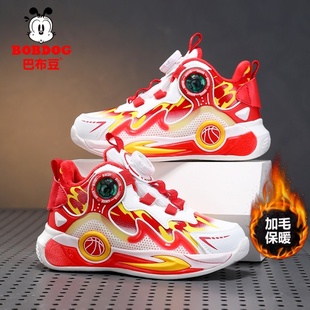 加绒二棉儿童篮球鞋 男童棉鞋 子 新款 巴布豆哪吒限定赤兔儿童跑步鞋