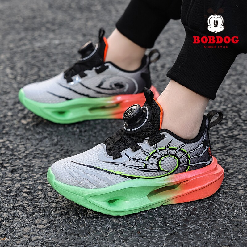 Bobdog/巴布豆春季新款男童运动鞋网面透气软底儿童中大童跑步鞋